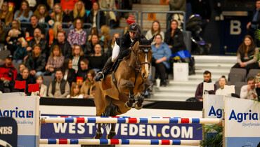 Julien Anquetin and Blood Diamond du Pont speed to the win in the CSI5*-W 1.50m Prize of ATG at Gothenburg Horse Show