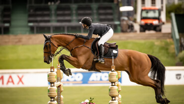 Adrienne Sternlicht and Faquitol-S fastest in the CSI5* 1.50m Recon Metal Cup at Spruce Meadows 'National'