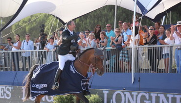 The riders for the Athina Onassis Horse Show in St. Tropez