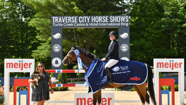 Hat trick hero: Cathleen Driscoll captures a third victory in $145,100 Meijer CSI3* Grand Prix