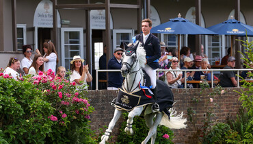 Jack Whitaker and Equine America Valmy de la Lande win the Royal International Salver at Hickstead