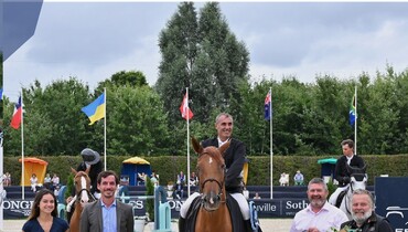 Reynald Angot and Untouchable Gips HDC best in the CSI4* 1.50m Prix Defender Challenge Authuit at Longines Deauville Classic 2023