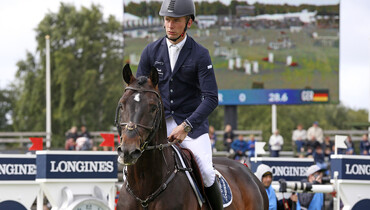 Patrick Stühlmeyer wins Friday's 1.45 speed class in Falsterbo