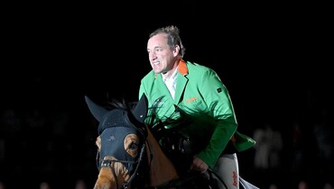 Gerfried Puck and Equitron Melody vd Smidshoeve top the CSI5*-W 1.50m presented by KBC Bank & Verzekering at Jumping Mechelen