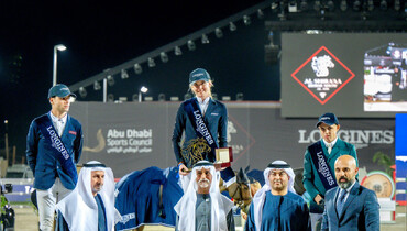 Sophie Hinners and Singclair on top in Sunday's CSI4*-W 1.55m Longines Al Shira'aa FEI Jumping World Cup™ Grand Prix in Abu Dhabi