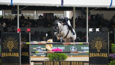 Nicky Galligan and VDL Nikita van de Leeuwerk give it their all in BrainJava CSI2* Grand Prix