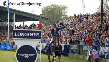 The winners of The Longines Falsterbo Grand Prix: Janika Sprunger and Bonne Chance CW