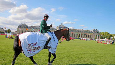 Morocco's Abdelkebir Ouaddar gallops to the win in the opening day of Chantilly