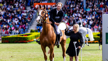Richard Vogel receives the style award in the 2024 Rolex Grand Prix of Aachen