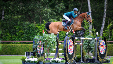 Khaled Almobty and Jaguar King WD win Sunday's CSI4* Grand Prix at Longines Tops International Arena