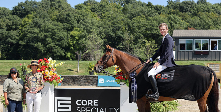 Alex Matz and Cashew CR cash in on the $116,050 Core Specialty Insurance CSI4* Welcome during HITS Hudson Valley Championship week