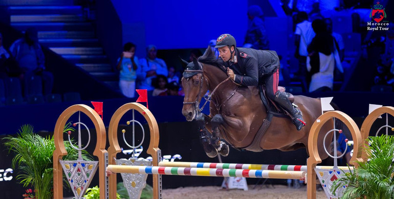 Emanuele Gaudiano and Nikolaj de Music top Friday's CSI4*-W 1.50m MAPM/SOREC Prix in El Jadida