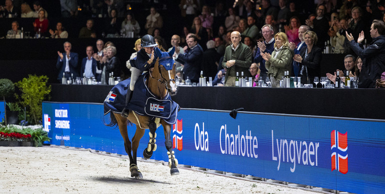 Oda Charlotte Lyngvær and Carabella vd Neyen Z take the top honours in the CSI4* 1.50m VDL Groep Prize at Jumping Indoor Maastricht
