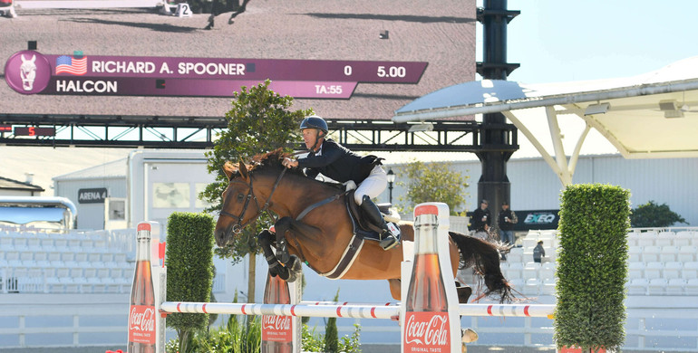 Richard Spooner and Halcon soar to the top in the $62,500 Coca-Cola Beverages Florida Grand Prix Qualifier CSI3* at World Equestrian Center Ocala
