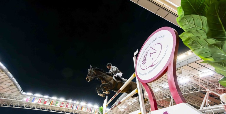Philipp Weishaupt and Karaldo with Friday's biggest win in Doha