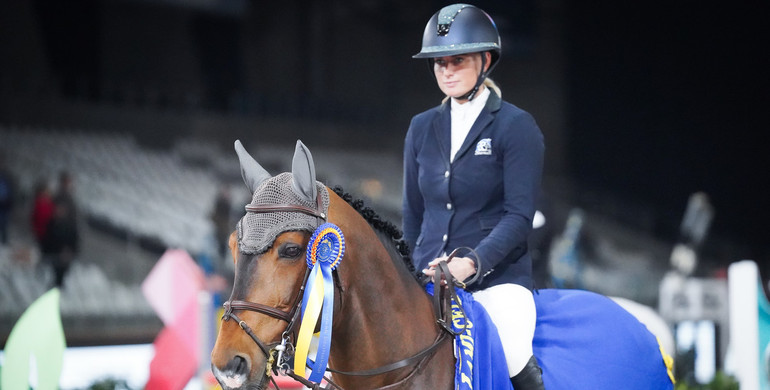 Amanda Slagter and Cornet Blue PS win Friday's CSI4* 1.50m Lamicell Prize at Zangersheide International