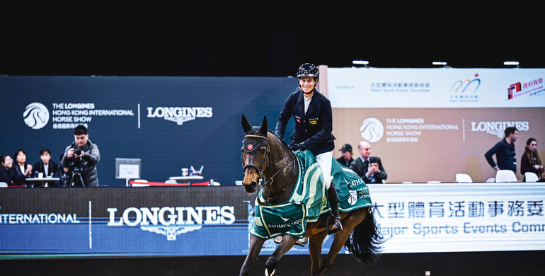 Barbara Schnieper and Canice with Saturday’s biggest win at the Longines Hong Kong International Horse Show 2025