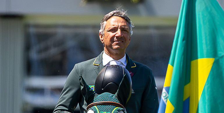 Luiz Felipe Cortizo Gonçalves De Azevedo and Sierra du Piedroux Z top Sunday’s CSI5*-W 1.55m Grand Prix H.H. Sharjah Ruler Cup presented by Longines in Sharjah