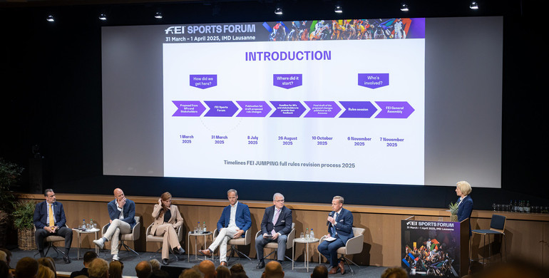 FEI Sports Forum 2025, session four: IGA’s Lucy Katan – “The consequences of repetitive late-night classes are detrimental to grooms’ physical and mental health”