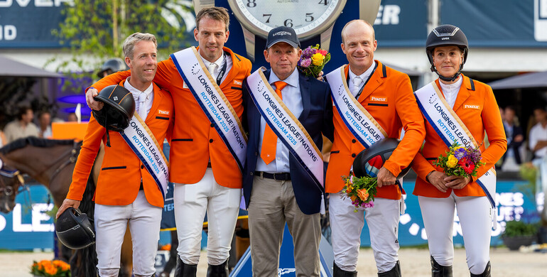 The Netherlands top the podium in thrilling style on home soil at the Longines League of Nations™ in Rotterdam