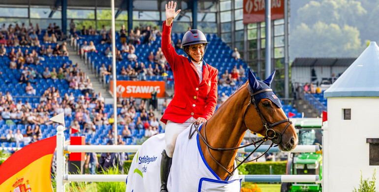 Laura Kraut and Emeraldo 4 storm to the win in the CSIO5* 1.50m Prize of StädteRegion Aachen in memory of Landrat Hermann-Josef Pütz at CHIO Aachen 2025