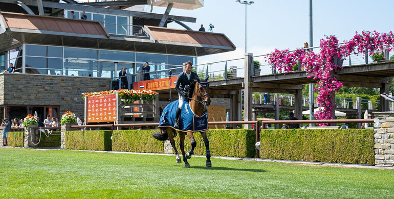 Harrie Smolders delivers another home victory on day two of the Longines Tops International Arena Summer Classic