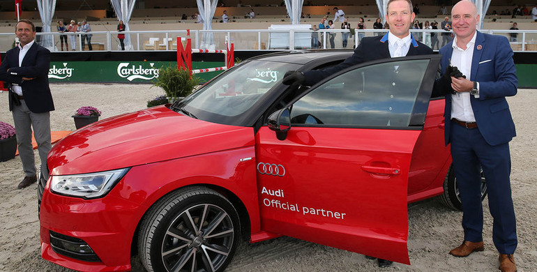 Hendrik Denutte drives back from the Brussels Stephex Masters in a new Audi