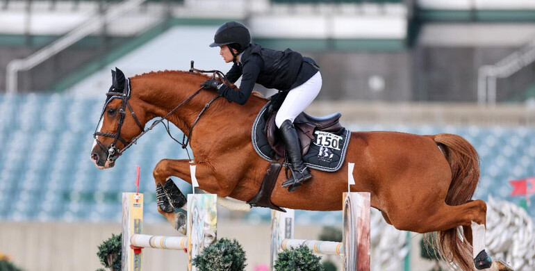 Zume Gallaher and Ellouthago PS top an all-female podium in the CSI3* $100,000 1.50m Grand Prix presented by Hagyard Equine Medical Institute