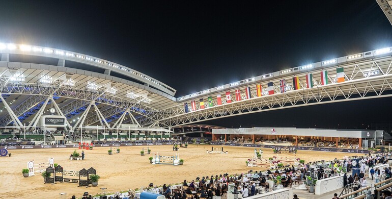 The horses and riders for the CSI5* H.H. The Father Amir's Prix 2026 in Doha