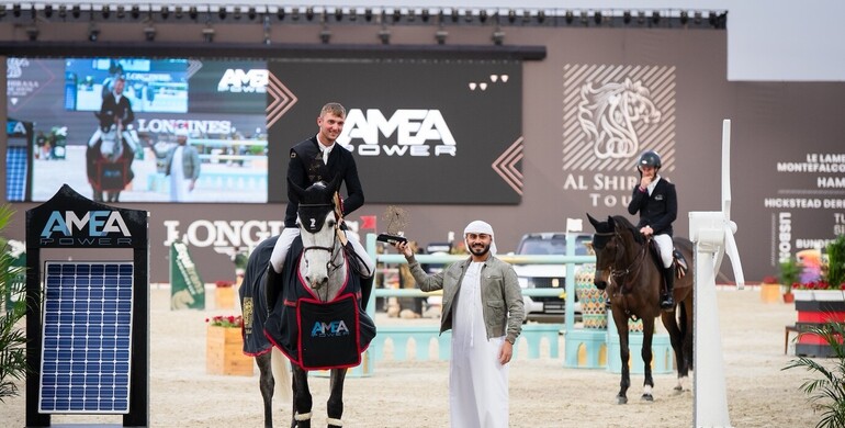 Alexander McLean and Calixte Heartbreaker Z top the CSI4*-W 1.45m presented by AMEA Power in Abu Dhabi