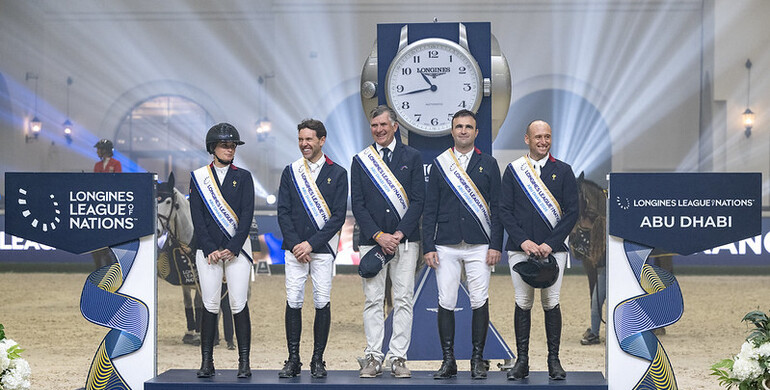 Team France flies to victory at the Longines League of Nations™ season opener in Abu Dhabi