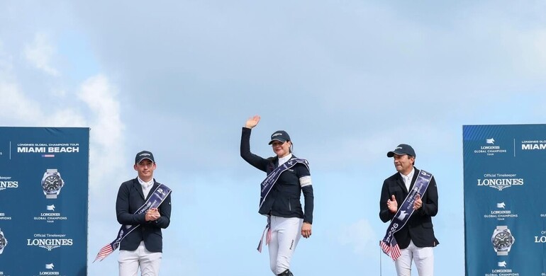 Miami Beach belongs to Katrin Eckermann again as Iron Dames Dialou Blue PS triumphs in the Longines Global Champions Tour Grand Prix