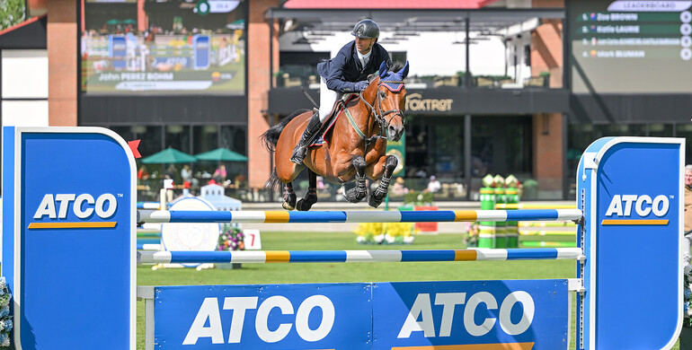John Perez Bohm & Lareusa S win the ATCO Cup 1.45m at Spruce Meadows