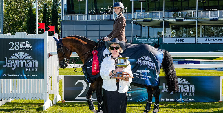 Lillie Keenan and Kick On triumph in Jayman BUILT Cup 1.55m at Spruce Meadows