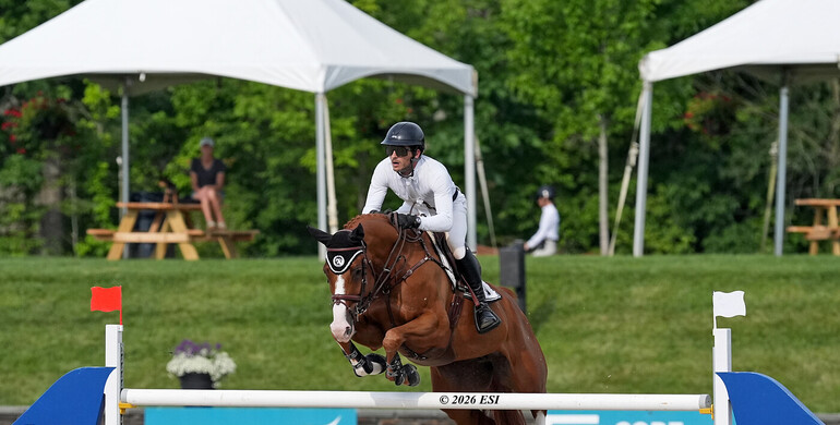 Mark Bluman and S&L Eyes 4U see a victory in the $31,020 Go Rentals CSI3* Jumper Classic during the HITS Hudson Valley Jumping Tour