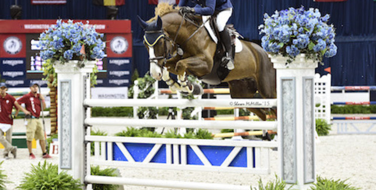 Conor Swail and Simba de la Roque win opening speed class at the 2015 WIHS