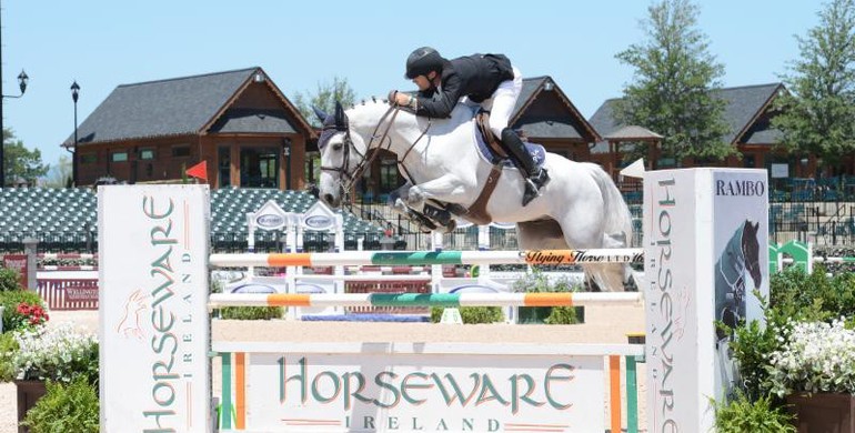 Karl Cook bests the competition to win the $35,000 Horseware Ireland Speed Stake at TIEC