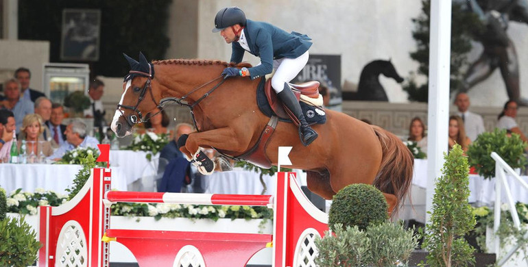Simon Delestre and Chesall Zimequest win Friday's feature class in Rome