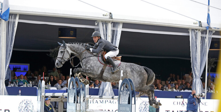 Think Twice 111 Z and Thierry Goffinet go for it to gain the gold at the World Breeding Jumping Championships for 7-year-old horses