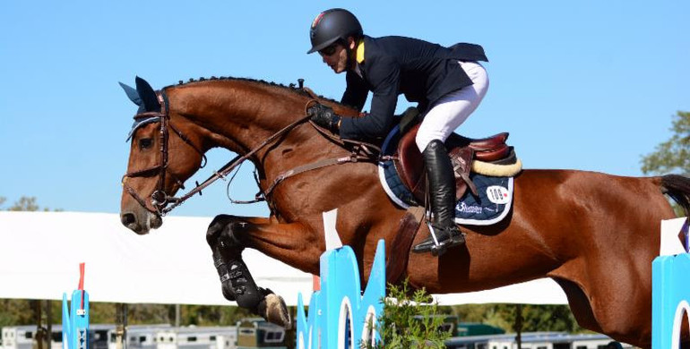Colombian cousins finish 1-2 in the $130,000 CSI3* Grand Prix at the Split Rock Jumping Tour's Bourbon International