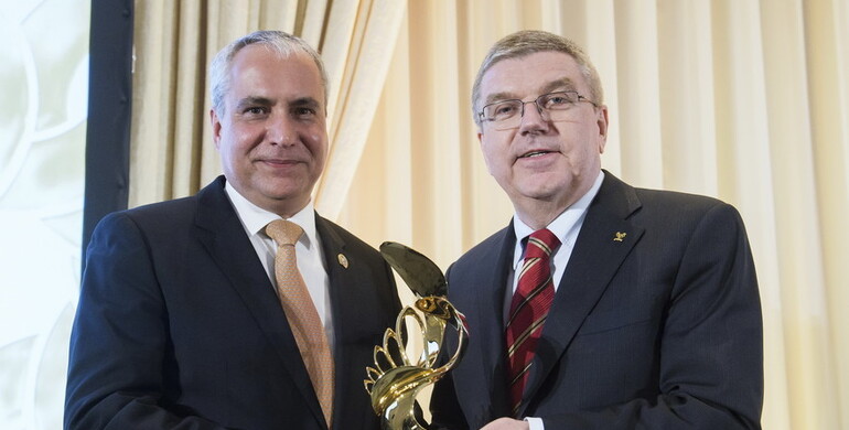 IOC President presents special trophy to FEI President
