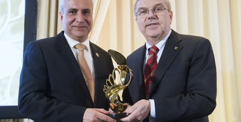IOC President presents special trophy to FEI President