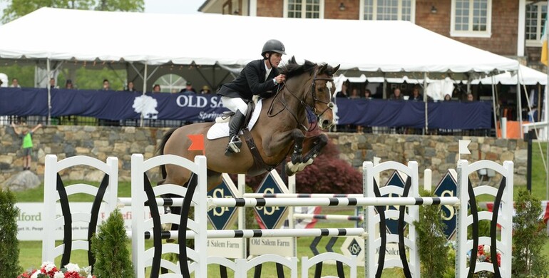 Shawn Casady wins 'Under 25' Grand Prix at Old Salem Farm Spring Horse Shows.
