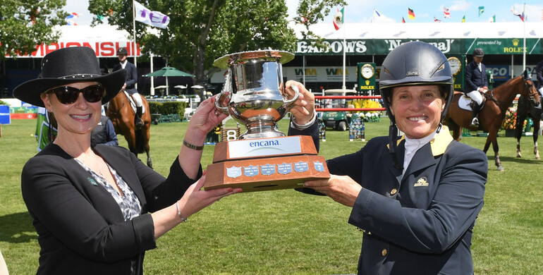 Leslie Howard and Donna Speciale take home the Encana Cup at Spruce Meadows