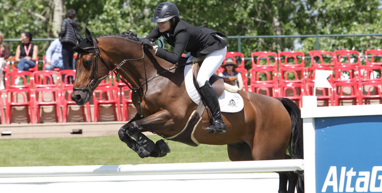 Tiffany Foster finds her win in the AltaGas Cup at Spruce Meadows