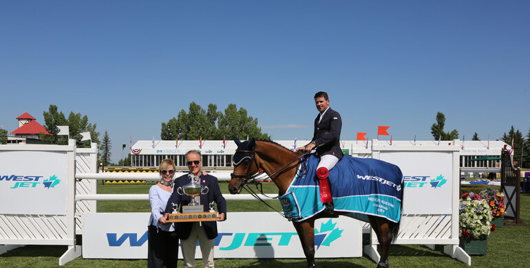 Conor Swail takes flight in the WestJet Cup at Spruce Meadows