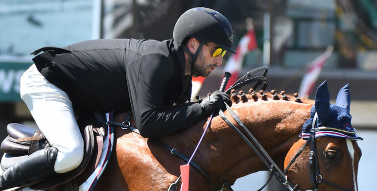 Patricio Pasquel blazes ahead in the ATCO Connect at Spruce Meadows on Friday