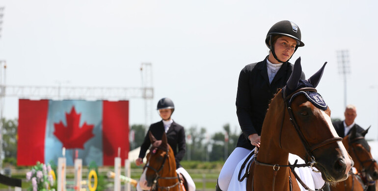Rebecca Mcgoldrick and Horatio van Erpekom win Satuday's biggest class in Samorin
