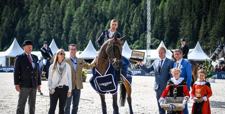 Wilm Vermeir in winning mood in the CSI5* Longines Grand Prix of St. Moritz