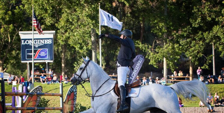 Andrew Kocher and Navalo De Poheton top impressive field to win $100,000 Longines FEI World Cup Jumping Del Mar